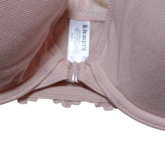 b.tempt'd by Wacoal Inspired Eyelet Front Close T-Shirt Bra Sz 32D Pink Lace - Picture 4 of 6
